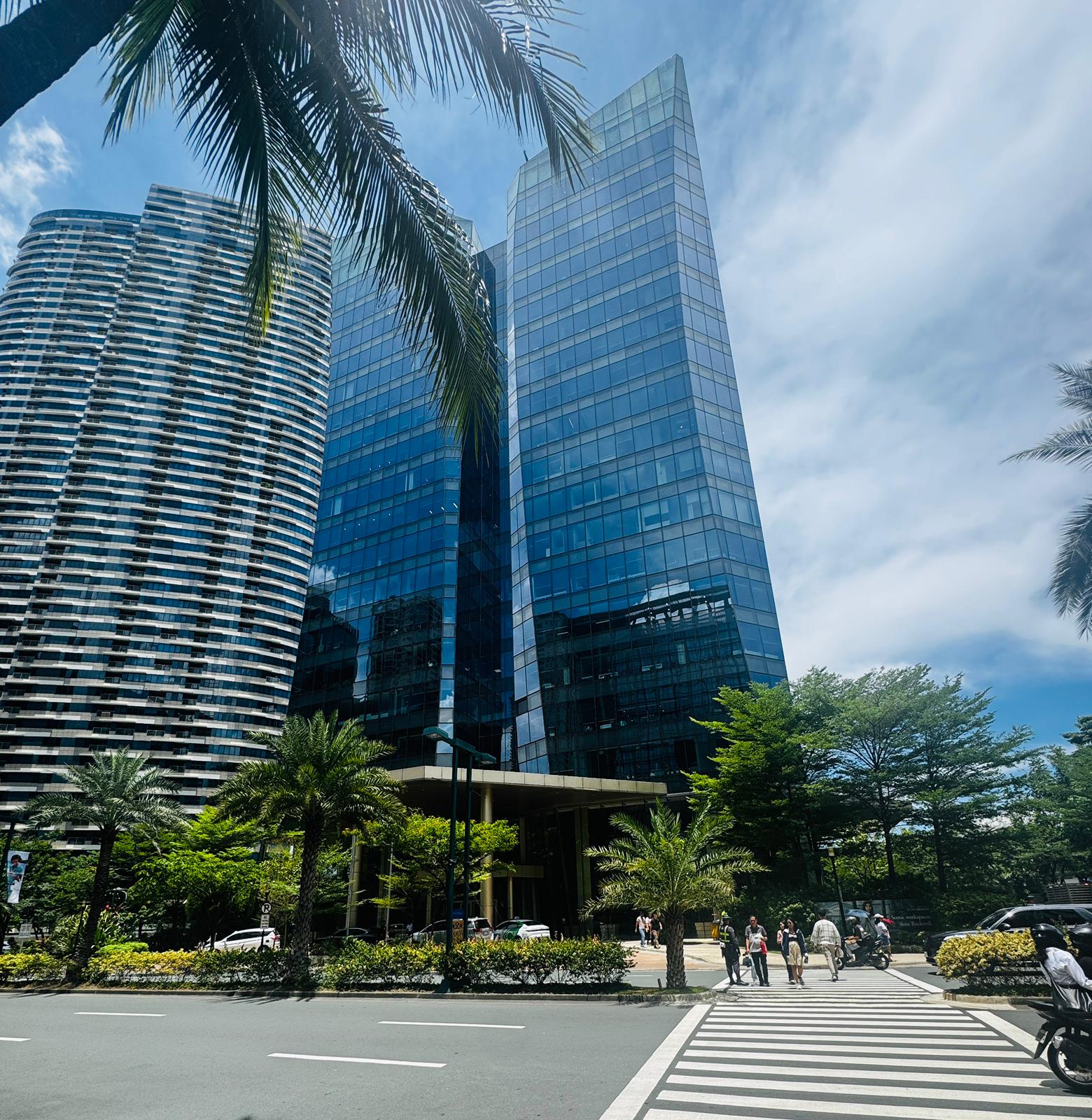 Modern corporate office overlooking Metro Manila